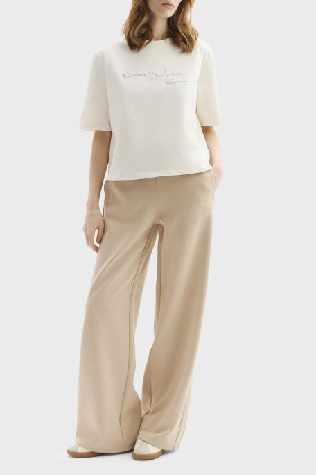 Guess Yazılı Pamuklu Regular Fit Bisiklet Yaka V6RI09I3Z14 Kadın T Shirt V6RI09 I3Z14 G012 BEYAZ - Guess (1)