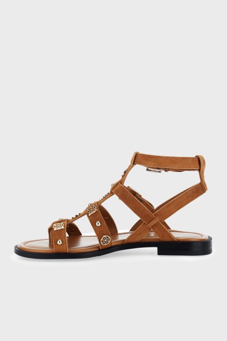 Guess Yazza Deri Aksesuar Detaylı FLJY2ZSUE03 Bayan Sandalet FLJY2Z SUE03 BROWN KAHVE - Guess (1)