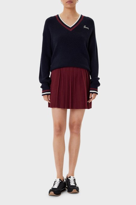 Guess Yün Karışımlı Regular Fit V Yaka V5BR01Z1152 Bayan Kazak V5BR01 Z1152 A74A LACİVERT - Guess