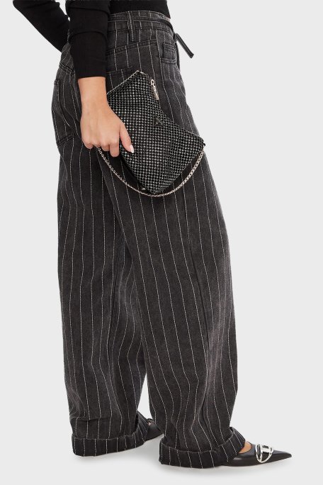 Guess Zalina Metal Hasır Logolu Zincir Askılı HWCE9350170 Bayan Çanta HWCE93 50170 PEW GÜMÜŞ - Guess (1)