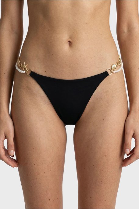 Guess Zincirli Brezilya Bikini Alt E6GO00KF412 Kadın Bikini Altı E6GO00 KF412 JBLK SİYAH - Guess