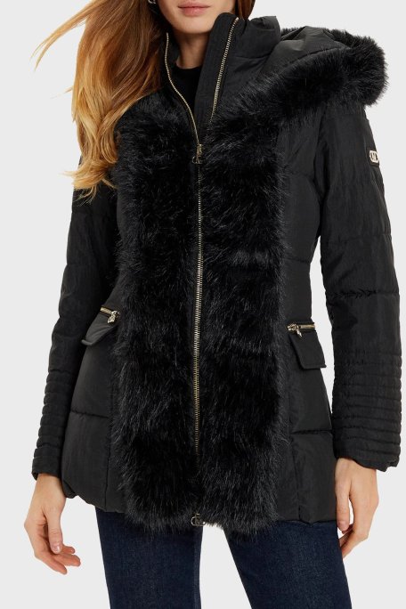 Marciano by Guess Zoe Kapitoneli Regular Fit Tüylü Kapüşonlu Şişme 4BGL417188A Bayan Mont 4BGL41 7188A JBLK SİYAH - Marciano by Guess