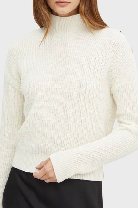 Guess Zylee Yün Karışımlı Regular Fit Balıkçı Yaka W4BR39Z2WX0 Bayan Kazak W4BR39 Z2WX0 G012 EKRU - Guess