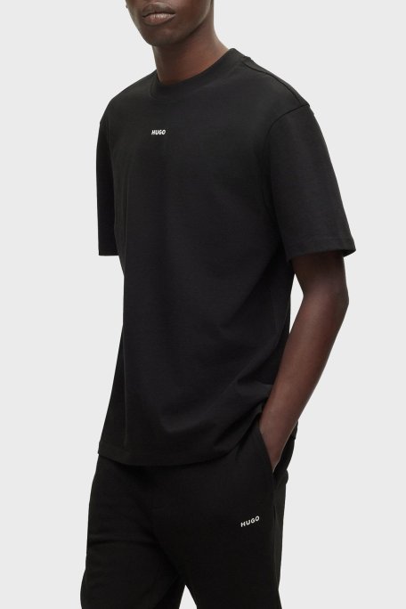 Hugo % 100 Pamuk Bisiklet Yaka Relaxed Fit Erkek T Shirt 50488330 001 SİYAH - Hugo