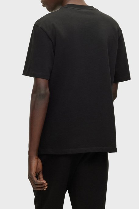 Hugo % 100 Pamuk Bisiklet Yaka Relaxed Fit Erkek T Shirt 50488330 001 SİYAH - Hugo (1)