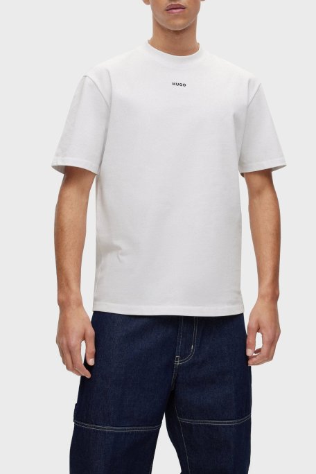 Hugo % 100 Pamuk Bisiklet Yaka Relaxed Fit Erkek T Shirt 50488330 100 BEYAZ - Hugo