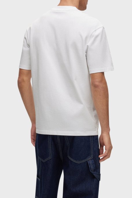 Hugo % 100 Pamuk Bisiklet Yaka Relaxed Fit Erkek T Shirt 50488330 100 BEYAZ - Hugo (1)