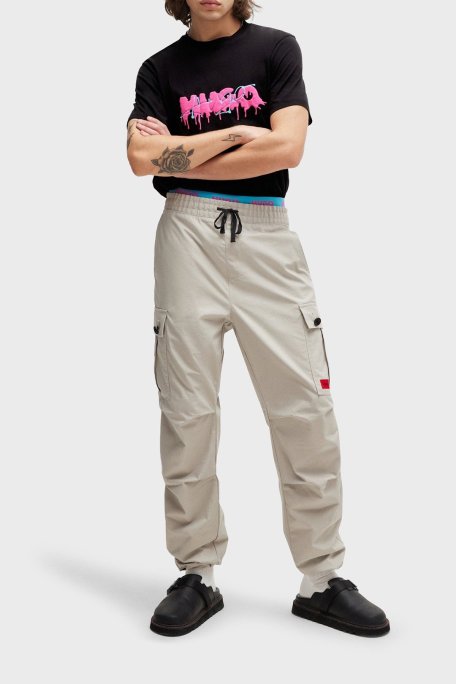 Hugo % 100 Pamuk Regular Fit Efekt Logolu Erkek T Shirt 50515282 001 SİYAH - Hugo (1)