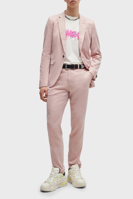 Hugo % 100 Pamuk Regular Fit Efekt Logolu Erkek T Shirt 50515282 121 EKRU - Hugo (1)