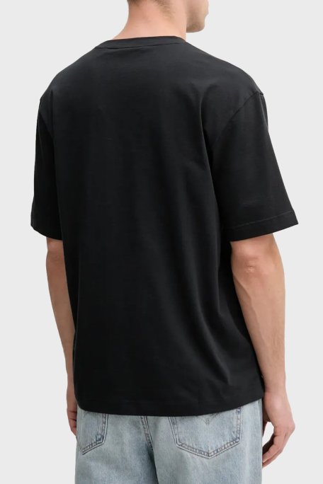 Hugo % 100 Pamuk Relaxed Fit Bisiklet Yaka Logolu Erkek T Shirt 50539052 001 SİYAH - Hugo (1)