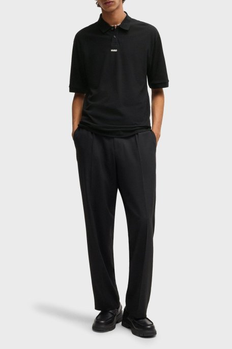 Hugo % 100 Pamuk Relaxed Fit Düğmeli Erkek Polo Yaka T Shirt 50493206 001 SİYAH - Hugo (1)