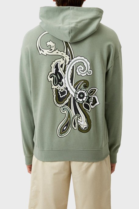 Hugo % 100 Pamuk Relaxed Fit Kanguru Cepli Kapüşonlu Erkek Sweat 50494559 330 AÇIK YEŞİL - Hugo (1)