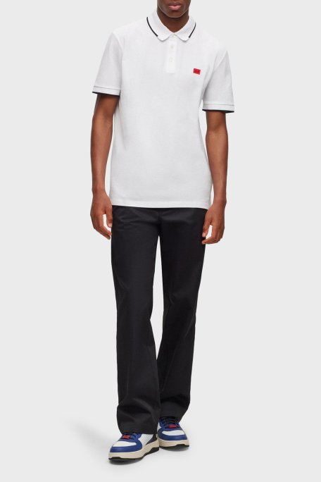 Hugo % 100 Pamuk Slim Fit Erkek Polo Yaka T Shirt 50490775 120 BEYAZ - Hugo (1)