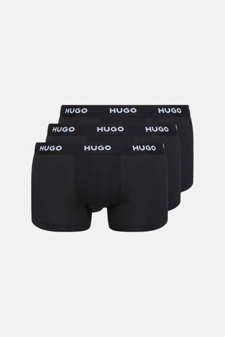 Hugo 3 Pack Pamuklu Logo Şeritli Erkek Boxer 50469786 001 SİYAH - Hugo