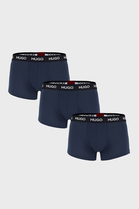 Hugo Pamuklu 3 Pack Erkek Boxer 50435463 410 LACİVERT - Hugo Boss