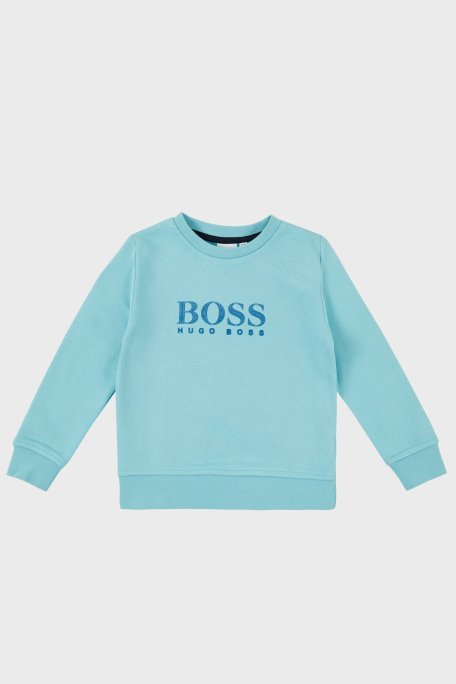Hugo Boss Pamuklu Bisiklet Yaka Çocuk 25L34 748 Sweat 25L34/748 WATER GREEN TURKUAZ - Hugo Boss