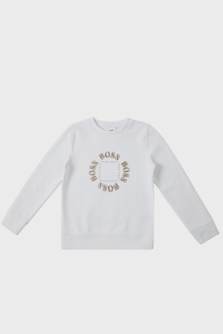 Hugo Boss Pamuklu Bisiklet Yaka Çocuk 25L39 10B Sweat 25L39/10B WHITE BEYAZ - Hugo Boss