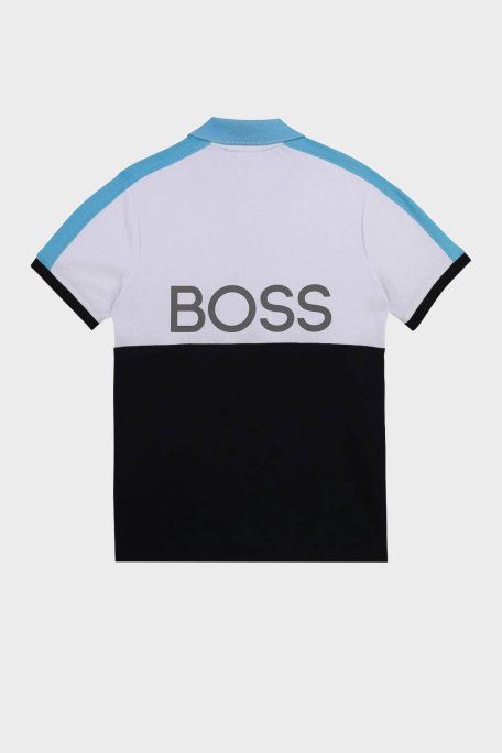 Hugo Boss Pamuklu Çocuk Polo Yaka T Shirt 25L24/N68 WHITE NAVY LACİVERT-BEYAZ - Hugo Boss (1)