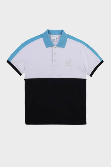 Hugo Boss Pamuklu Çocuk Polo Yaka T Shirt 25L24/N68 WHITE NAVY LACİVERT-BEYAZ - Hugo Boss
