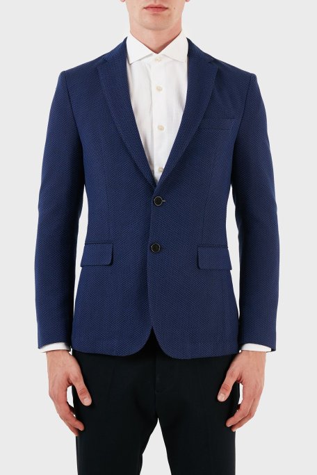 Hugo Boss Pamuklu Streç Blazer Erkek Ceket ZOX50311095C461 LACİVERT - Hugo Boss
