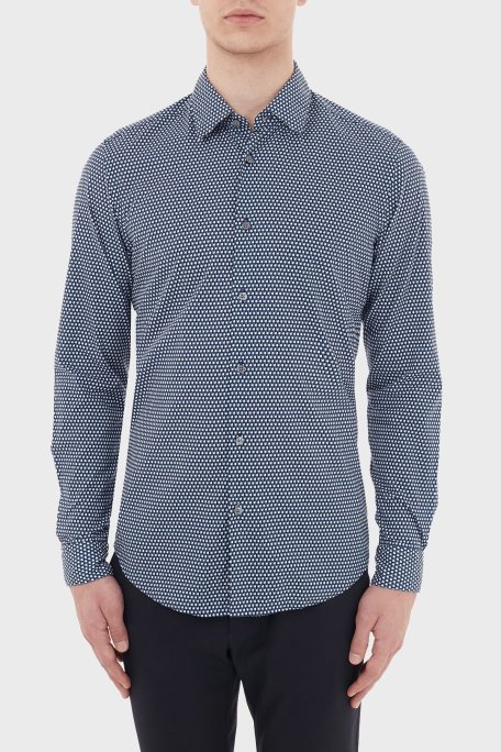 Hugo Boss Regular Fit Düz Yaka % 100 Pamuk Erkek Gömlek 50438904 417 LACİVERT - Hugo Boss