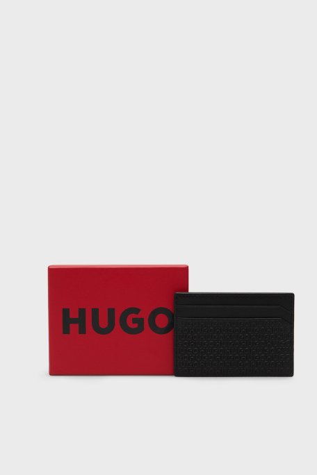 Hugo Deri Kabartma Logolu Erkek Kartlık 50558573 001 SİYAH - Hugo