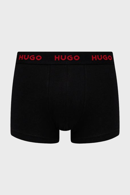 Hugo Desenli Streç Pamuklu 3 Pack Erkek Boxer 50532550 986 SİYAH - Hugo (1)