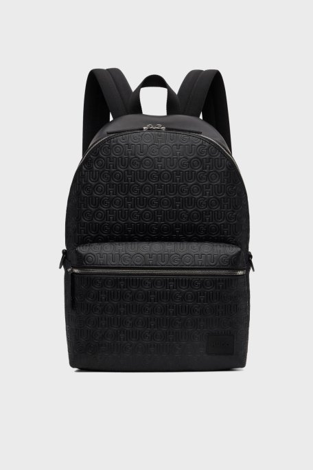 Hugo Kabartma Logolu Ayarlabilir Omuz Askılı Erkek Sırt Çantası 50552901 005 SİYAH - Hugo