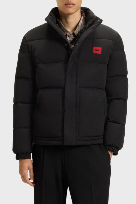 Hugo Kapitoneli Regular Fit Dik Yaka Su İtici Erkek Mont 50547887 001 SİYAH - Hugo