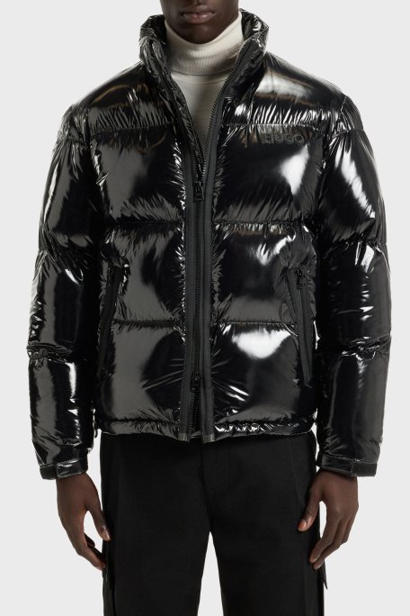 Hugo Kapitoneli Regular Fit Dik Yaka Su İtici Parlak Şişme Erkek Mont 50549251 001 SİYAH - Hugo