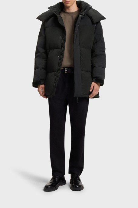 Hugo Kapitoneli Regular Fit Kapüşonlu Su İtici Erkek Mont 50547890 001 SİYAH - Hugo (1)