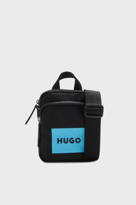 Hugo Logo Baskılı Çıkarılabilir Askılı Fermuarlı Erkek Çanta 50516606 001 SİYAH - Hugo