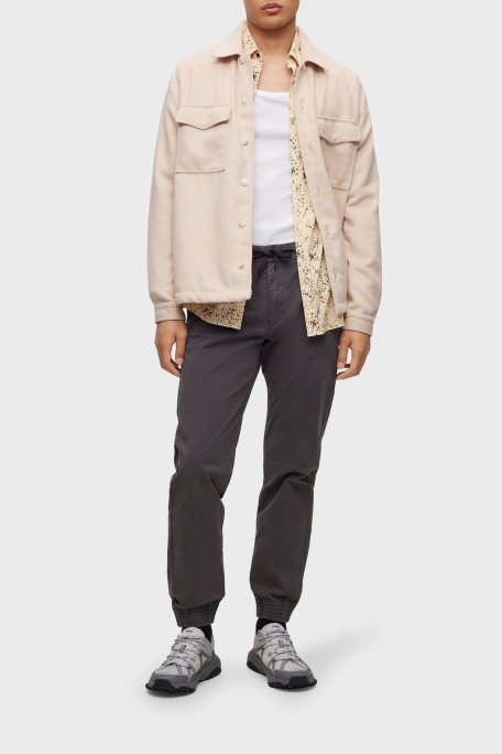 Hugo Logo Etiketli Cepli Yün Karışımlı Erkek Gömlek Ceket 50500235 275 BEJ - Hugo (1)