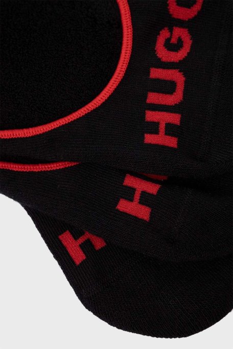 Hugo Logolu % 100 Pamuk Babet 3 Pack Erkek Çorap 50514921 001 SİYAH - Hugo (1)