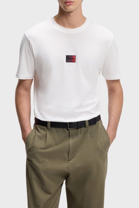 Hugo Logolu % 100 Pamuk Regular Fit Bisiklet Yaka Erkek T Shirt 50553124 102 BEYAZ - Hugo