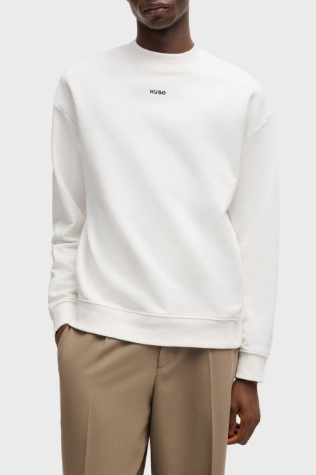 Hugo Logolu % 100 Pamuk Relaxed Fit Bisiklet Yaka Erkek Sweat 50525892 102 BEYAZ - Hugo