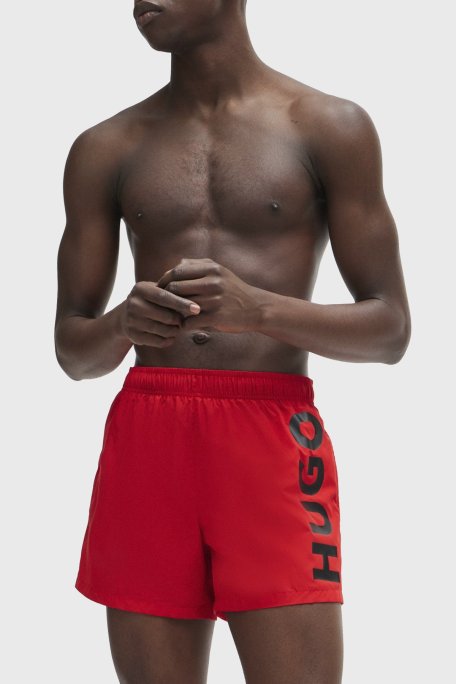 Hugo Logolu Deniz Şortu Cepli Erkek Mayo Short 50513979 693 KIRMIZI - Hugo