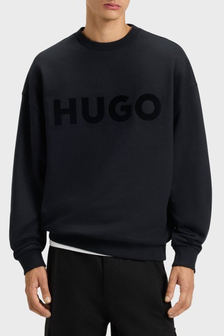 Hugo Logolu Pamuklu Regular Fit Bisiklet Yaka Erkek Sweat 50538778 001 SİYAH - Hugo