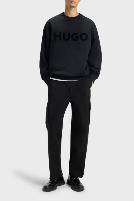 Hugo Logolu Pamuklu Regular Fit Bisiklet Yaka Erkek Sweat 50538778 001 SİYAH - Hugo (1)