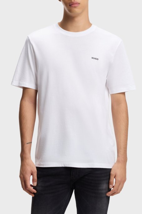 Hugo Logolu Pamuklu Regular Fit Bisiklet Yaka Erkek T Shirt 50466158 100 BEYAZ - Hugo