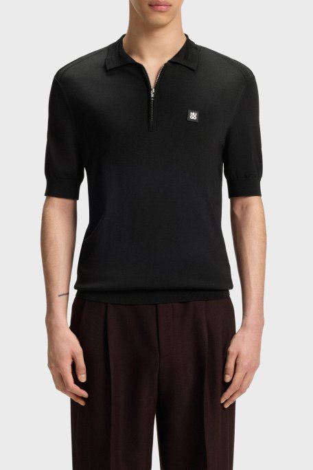 Hugo Logolu Regular Fit Kısa Kollu Fermuarlı Erkek Polo 50542750 001 SİYAH - Hugo