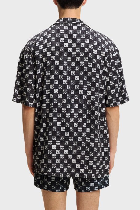 Hugo Logolu Relaxed Fit Klasik Yaka Kısa Kollu Erkek Gömlek 50540065 411 LACİVERT - Hugo (1)