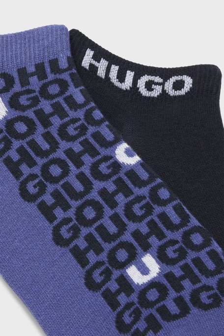 Hugo Logolu Streç Pamuklu 2 Pack Erkek Çorap 50520998 422 MAVİ-LACİVERT - Hugo (1)