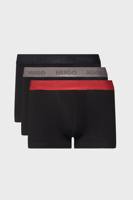 Hugo Logolu Streç Pamuklu 3 Pack Erkek Boxer 50532611 009 SİYAH - Hugo