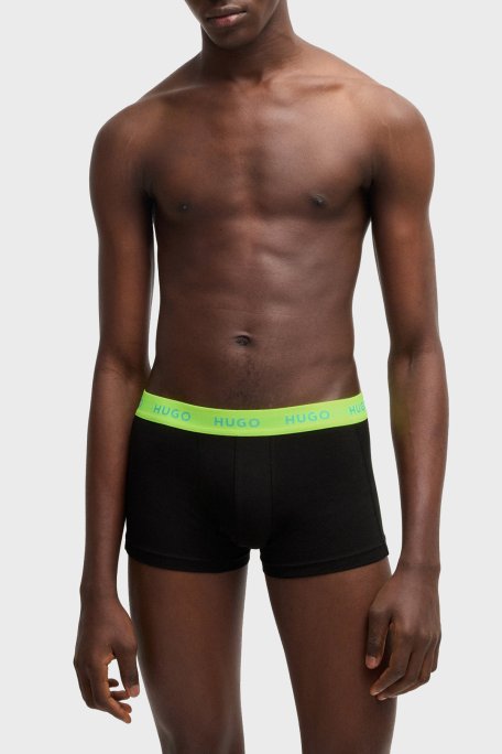 Hugo Logolu Streç Pamuklu 3 Pack Erkek Boxer 50532611 730 SİYAH - Hugo (1)