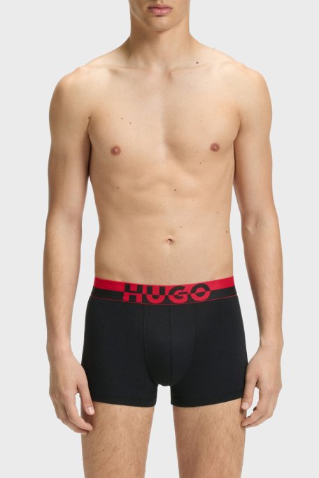 Hugo Logolu Streç Pamuklu 3 Pack Erkek Boxer 50545667 001 SİYAH - Hugo (1)