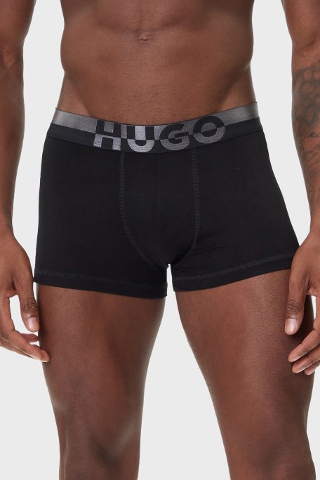 Hugo Logolu Streç Pamuklu 3 Pack Erkek Boxer 50545667 002 SİYAH - Hugo (1)