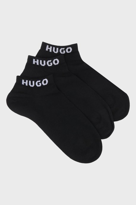 Hugo Logolu Streç Pamuklu 3 Pack Erkek Çorap 50516405 001 SİYAH - Hugo