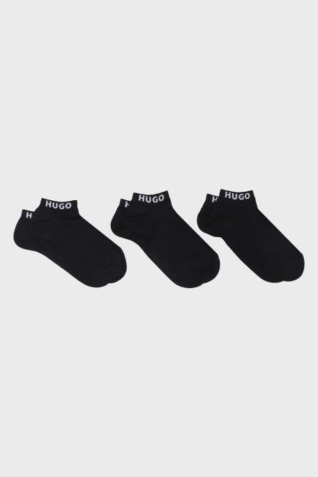 Hugo Logolu Streç Pamuklu 3 Pack Erkek Çorap 50516405 001 SİYAH - Hugo (1)