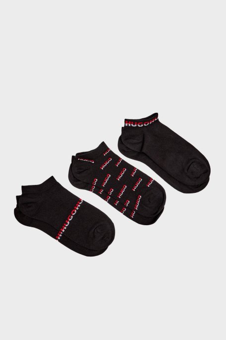 Hugo Logolu Streç Pamuklu 3 Pack Erkek Çorap 50543082 001 SİYAH - Hugo (1)